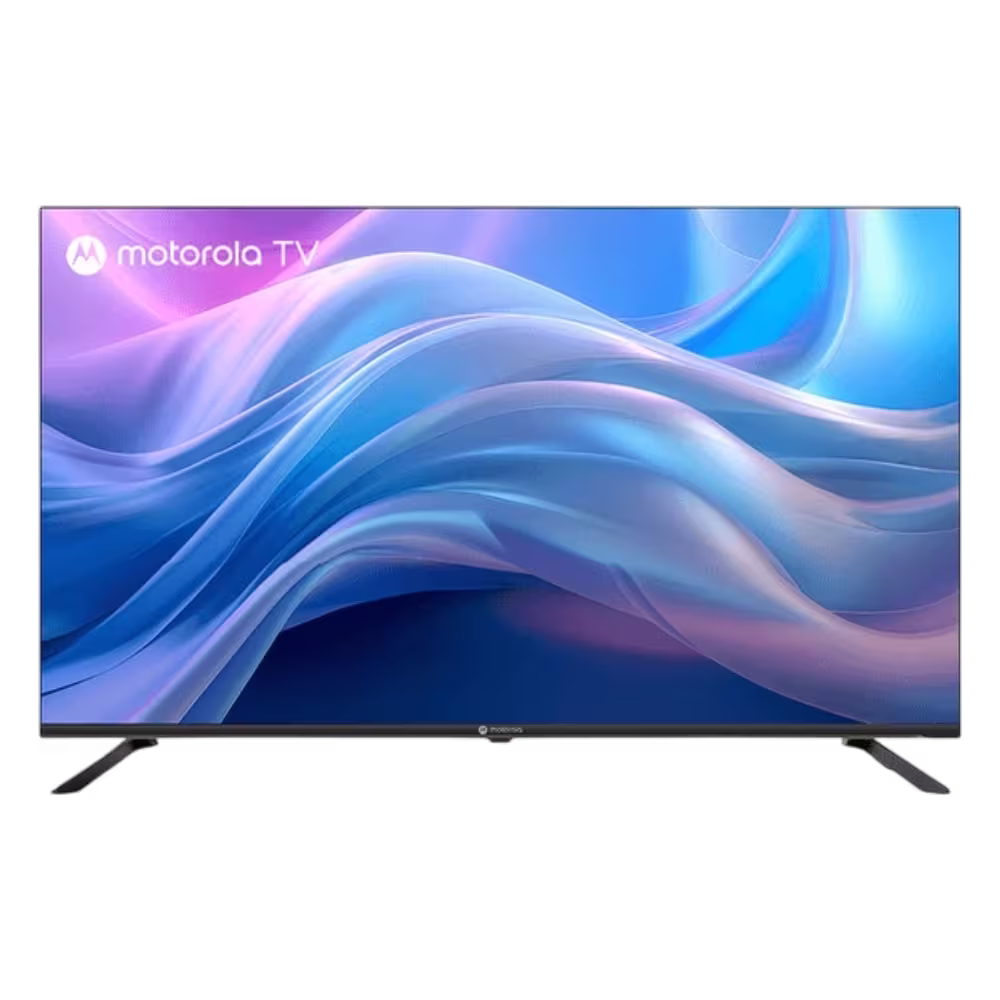 Televisor Motorola 55MNUHD diseño ultra delgado sin bordes vista frontal disponible en granhogar