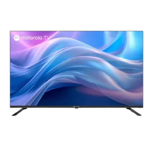 Televisor Motorola 55MNUHD diseño ultra delgado sin bordes vista frontal disponible en granhogar