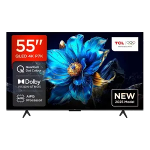 Televisor TCL 55P7K CBU Smart TV QLED 4K de 55 pulgadas con Dolby Vision y Dolby Atmos, vista frontal