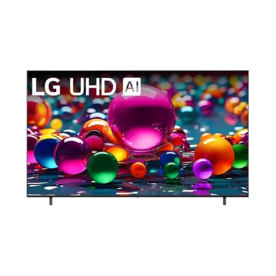 Televisor LG 60UA8500PSA Smart TV 4K LED encendido vista frontal. Disponible en granhogar