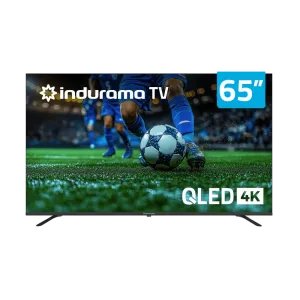 Televisor Indurama 65TIKJ1UHDQLED 65 pulg marco delgado vista frontal, descúbrelo en granhogar