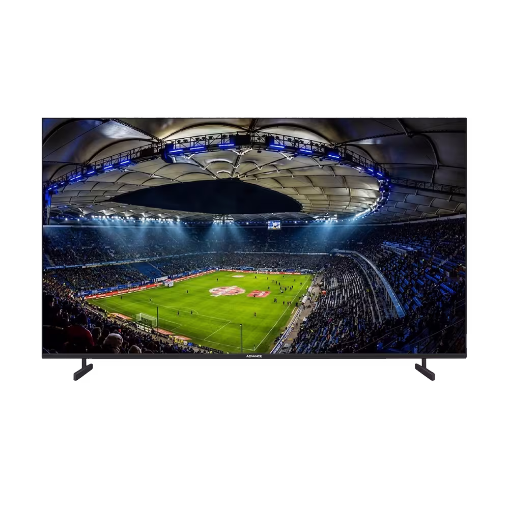 Televisor Smart TV 4K Advance 100GGLETV pantalla 100 pulgadas, en 4K vista frontal. Encuéntralo en granhogar