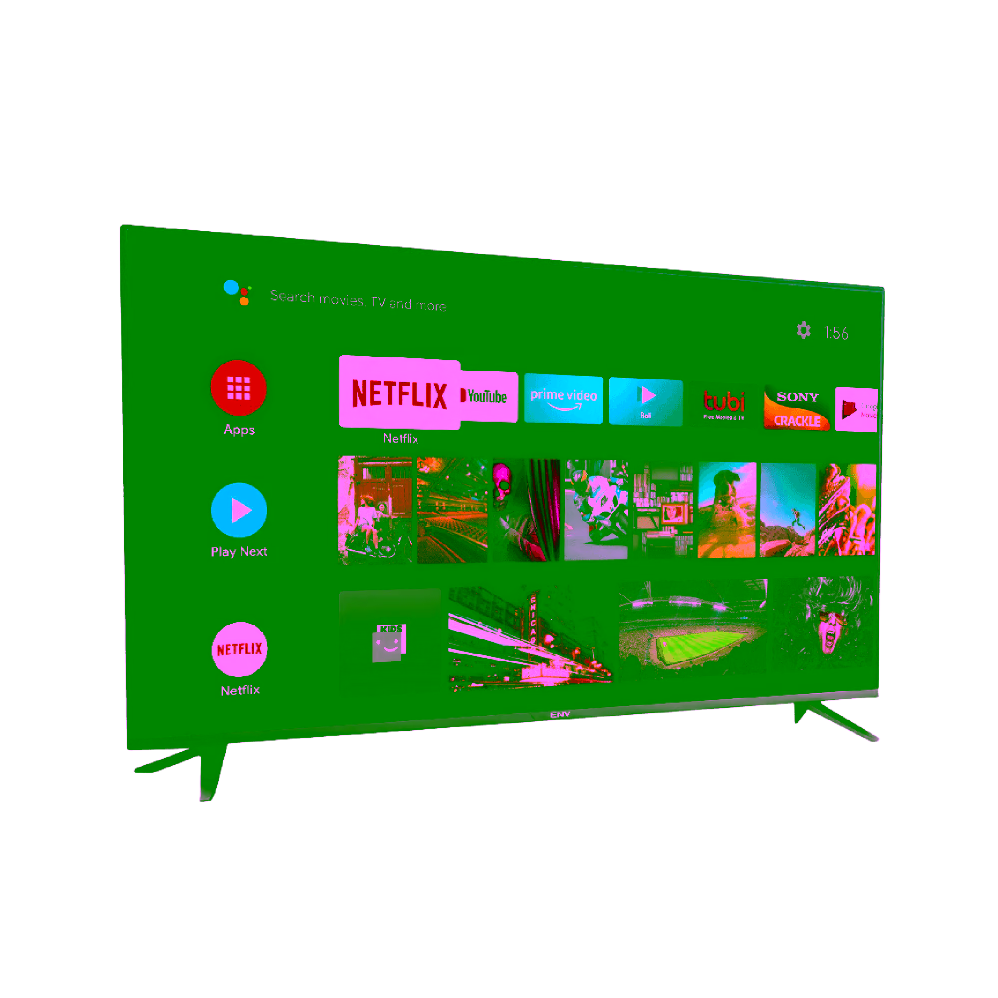 Televisor ENV ENV-40DF2 40" Full HD Android vista diagonal izquierda