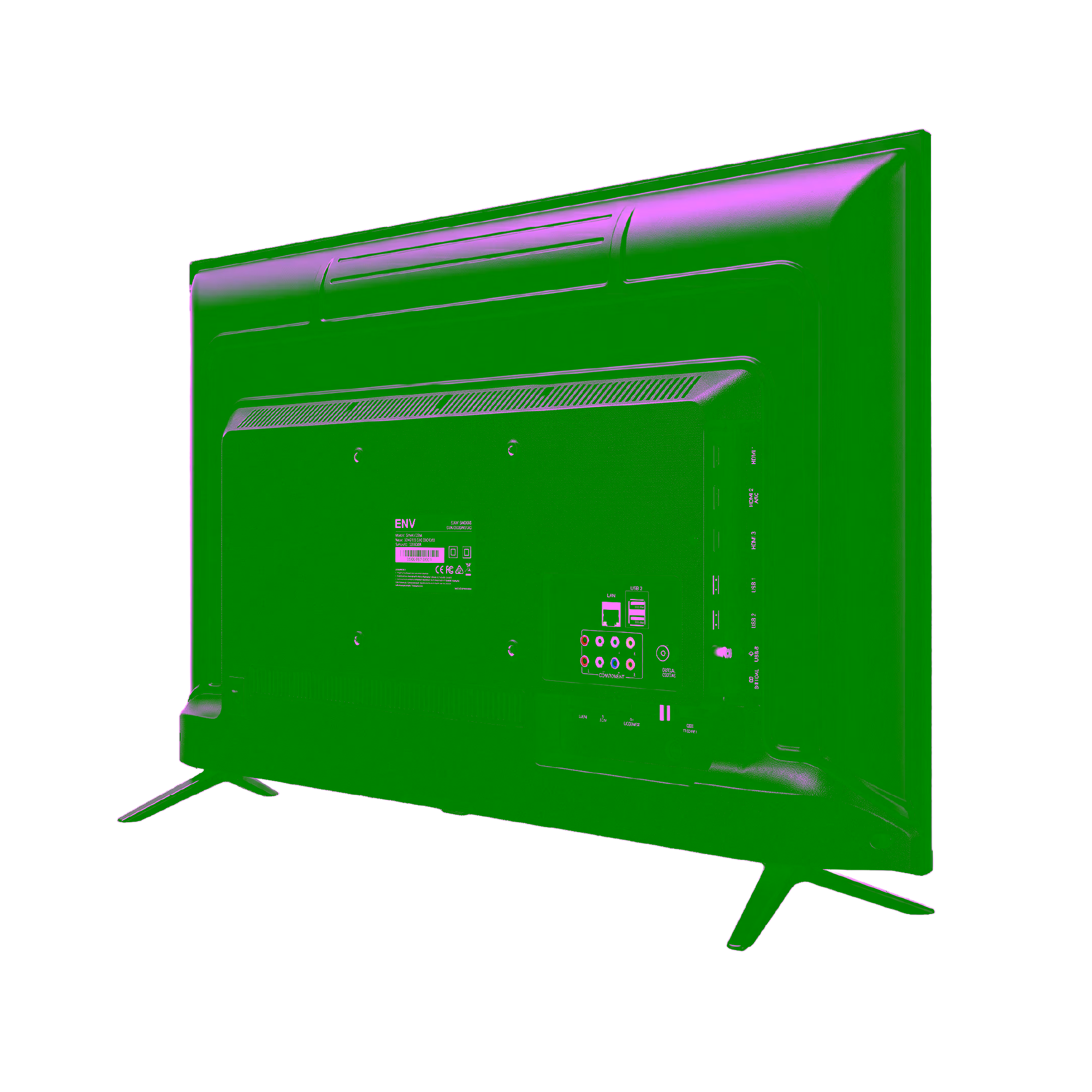 Televisor ENV ENV-40DF2 40" Full HD Android Vista Panel trasero y conexiones