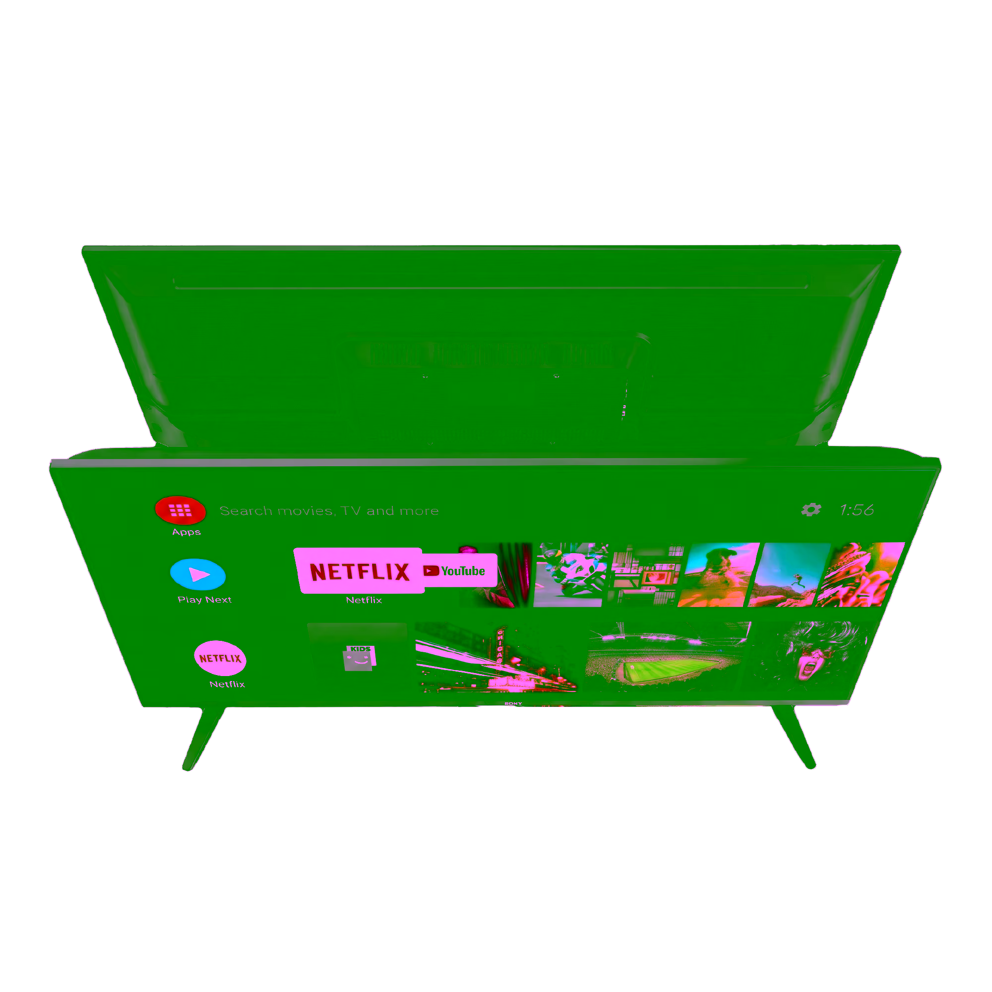 Televisor ENV ENV-40DF2 40" Full HD Android Vista superior inclinada