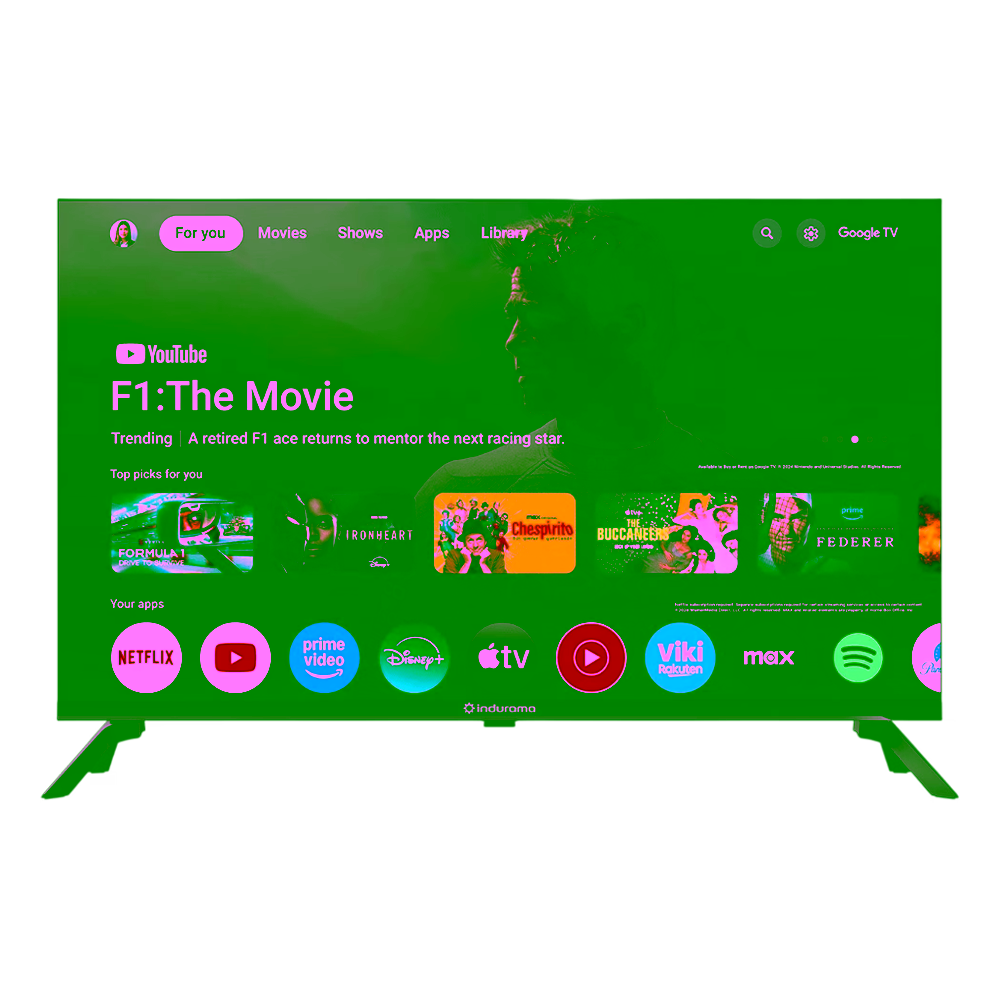 Televisor 32 Pulgadas Indurama 32TIKN3HDQLED Smart TV QLED Google TV diseño frontal Adquiere en granhogar
