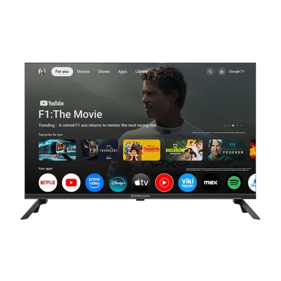 Televisor 32 Pulgadas Indurama 32TIKN3HDQLED Smart TV QLED Google TV diseño frontal Adquiere en granhogar