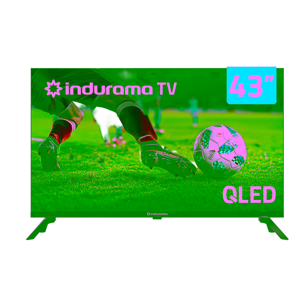 Televisor QLED Indurama 43TIKN3FHDQLED FHD Google TV vista frontal encuentra en granhogar