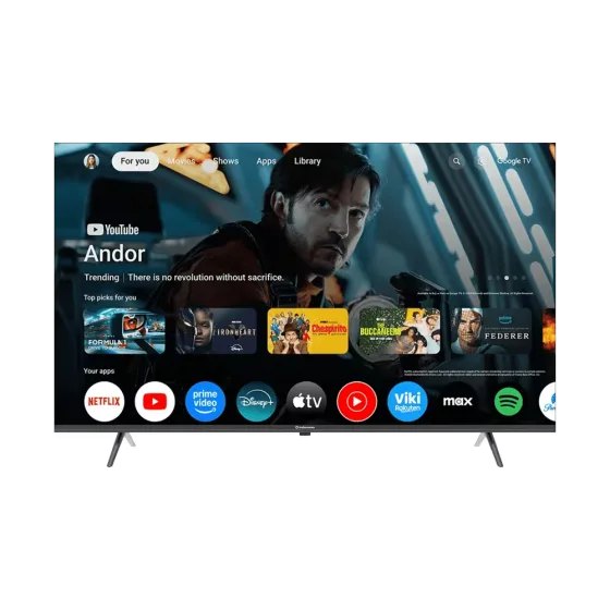 Televisor Indurama 50TIKGF5UHD pantalla 4K Smart TV con Google TV vista frontal disponible en granhogar