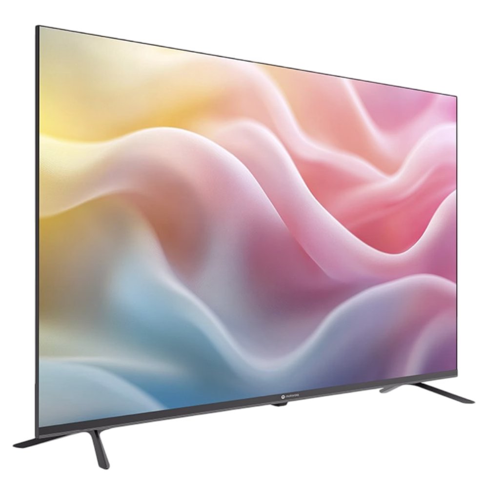 Televisor 50MGFUHD Smart 4K LED Google TV Motorola en diagonal derecha, adquiérelo en granhogar