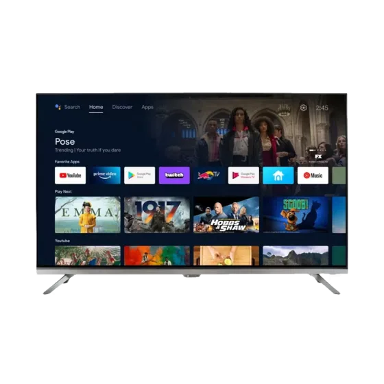 Televisor Motorola 65MGFUHD Smart TV 4K Google TV vista frontal. Disponible en granhogar