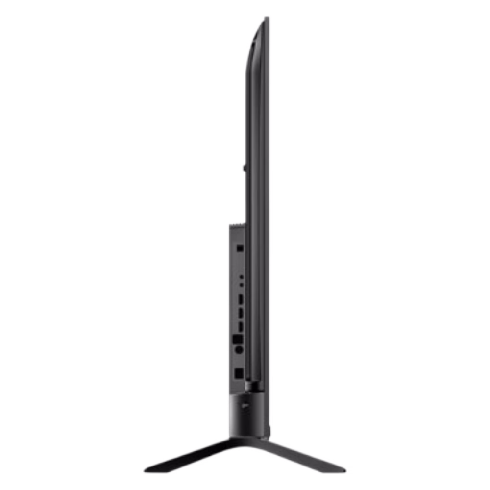 Televisor Motorola 65MNUHD perfilles laterales derecho con base, compra online en granhogar.