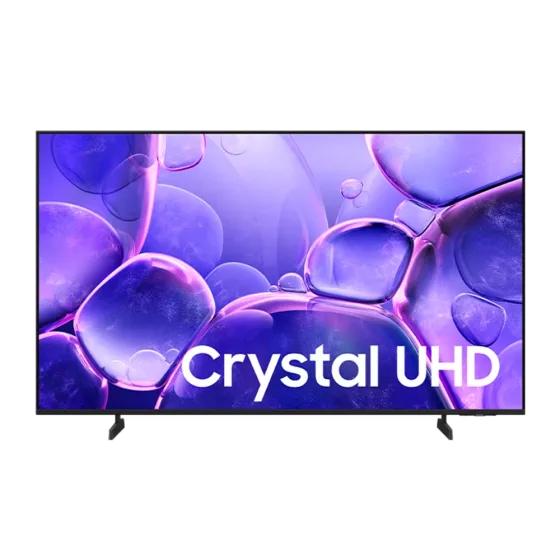 Televisor Samsung UN43U8000FPCZE pantalla Crystal UHD vista frontal, disponible en granhogar
