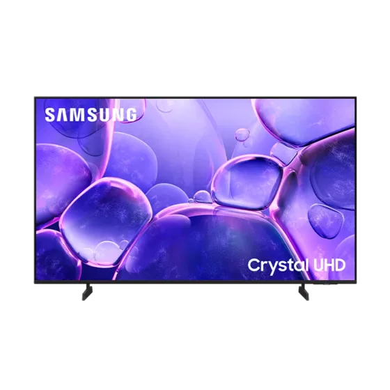 Televisor Samsung UN75U8000FPCZE pantalla encendida vista frontal. Disponible en granhogar