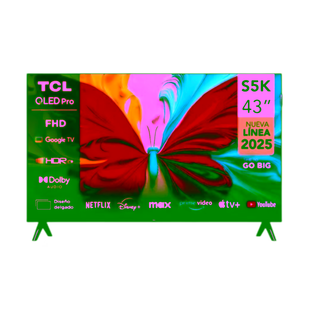 Televisor QLED Smart TV 43 Pulgadas TCL 43S5K Google TV diseño frontal Adquiere en granhogar
