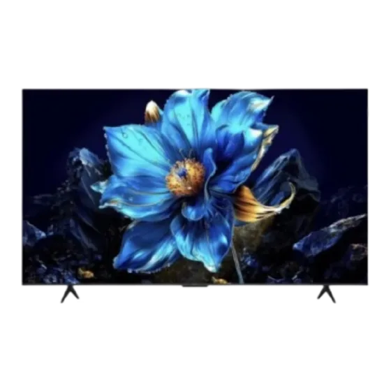 Televisor TCL 50P7K frontal completo con flor azul, descúbrelo en granhogar