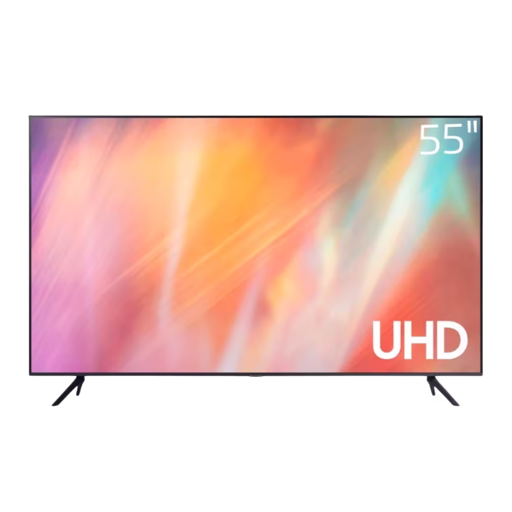 Televisor Samsung UN55AU7000PCZE 55'' con diseño ultradelgado vista frontal completa encuentralo en granhogar