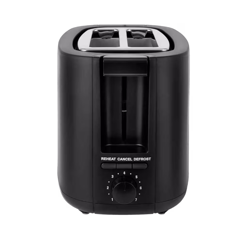 Tostadora ITSNE-24 de Indurama 750W, con 7 niveles de tostado, funciones de descongelar y recalentar, y bandeja recogemigas.