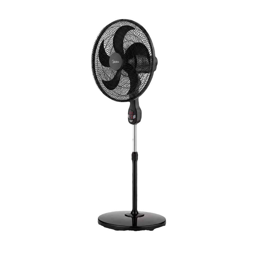 Ventilador de pedestal Midea FS45-20UR de 18 pulgadas con 5 aspas y control remoto, vista frontal