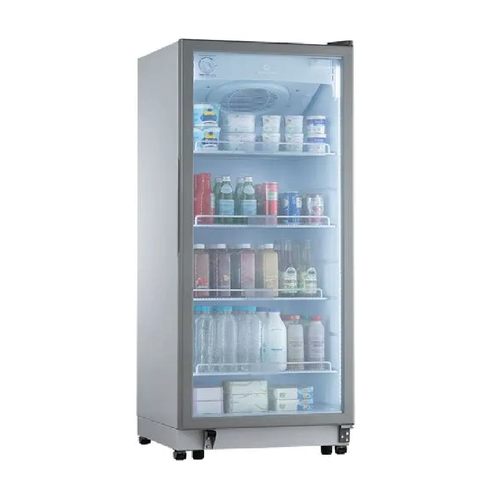 La Vitrina Frigorífica Vertical VFV-400 270L INDURAMA combina diseño y eficiencia, manteniendo tus productos frescos y perfectamente exhibidos.