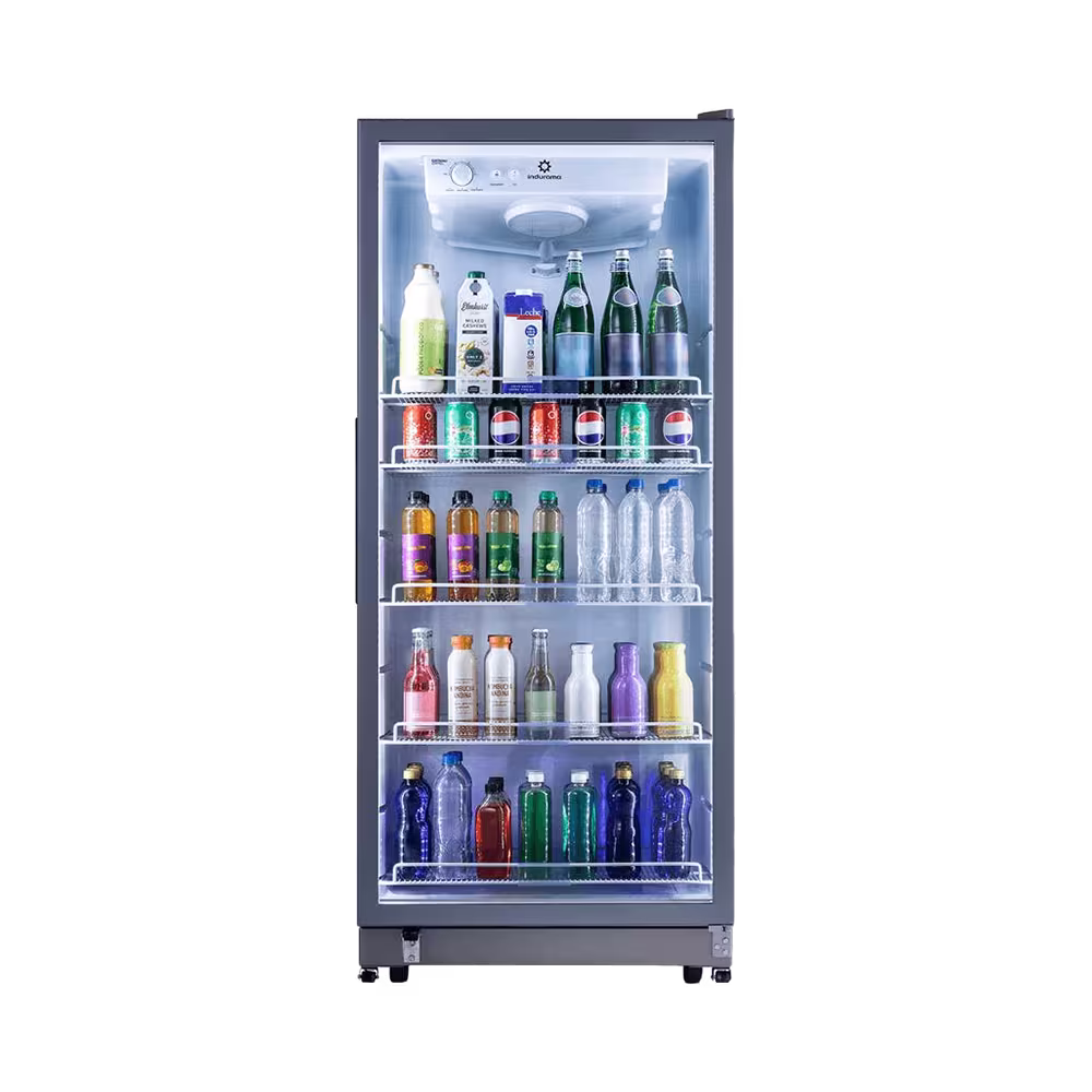 Vitrina frigorífica Indurama VFV-520 exhibidora de bebidas vista frontal. Adquiérela en granhogar