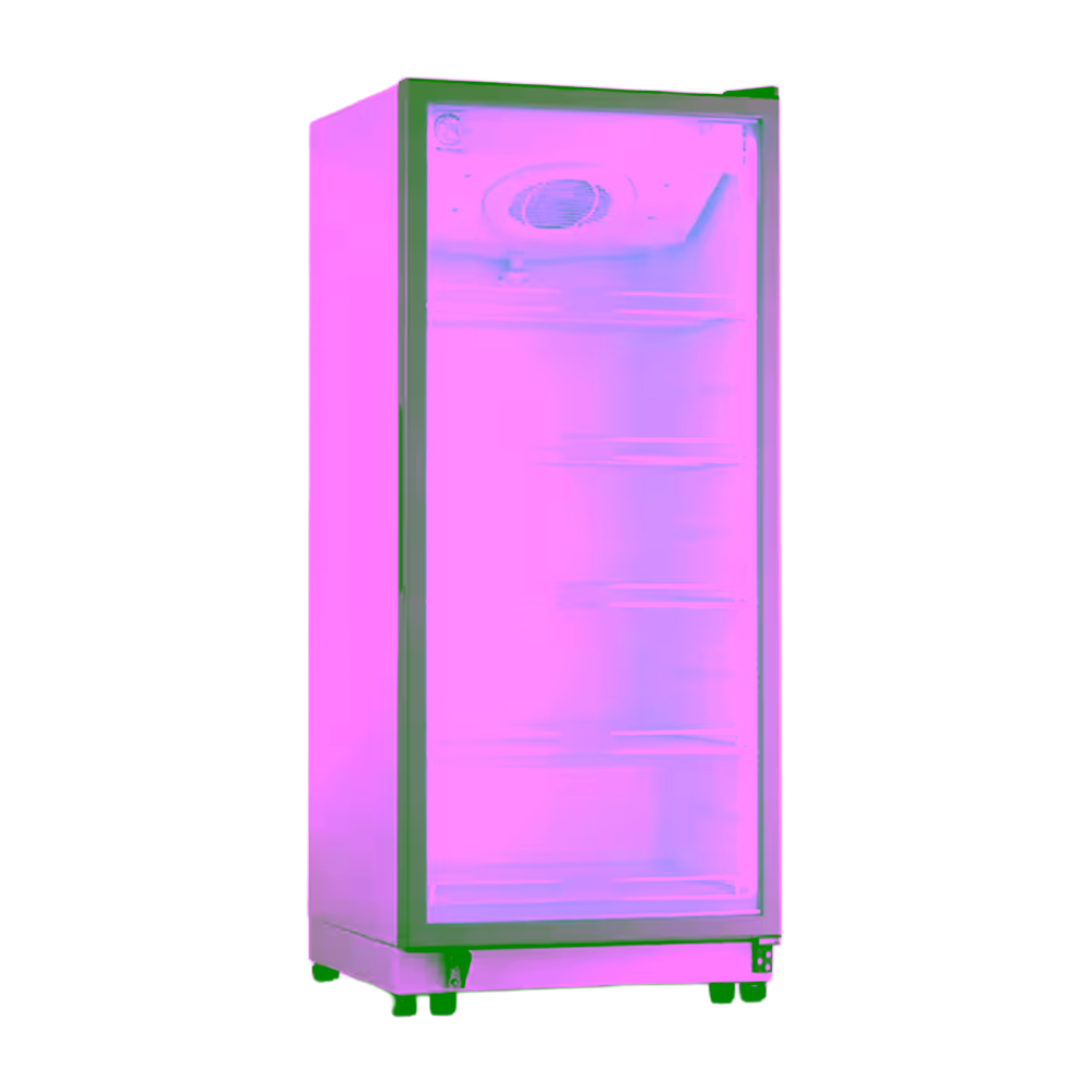 Vitrina frigorífica Indurama VFV-520 con luz LED vista diagonal derecha compra en granhogar