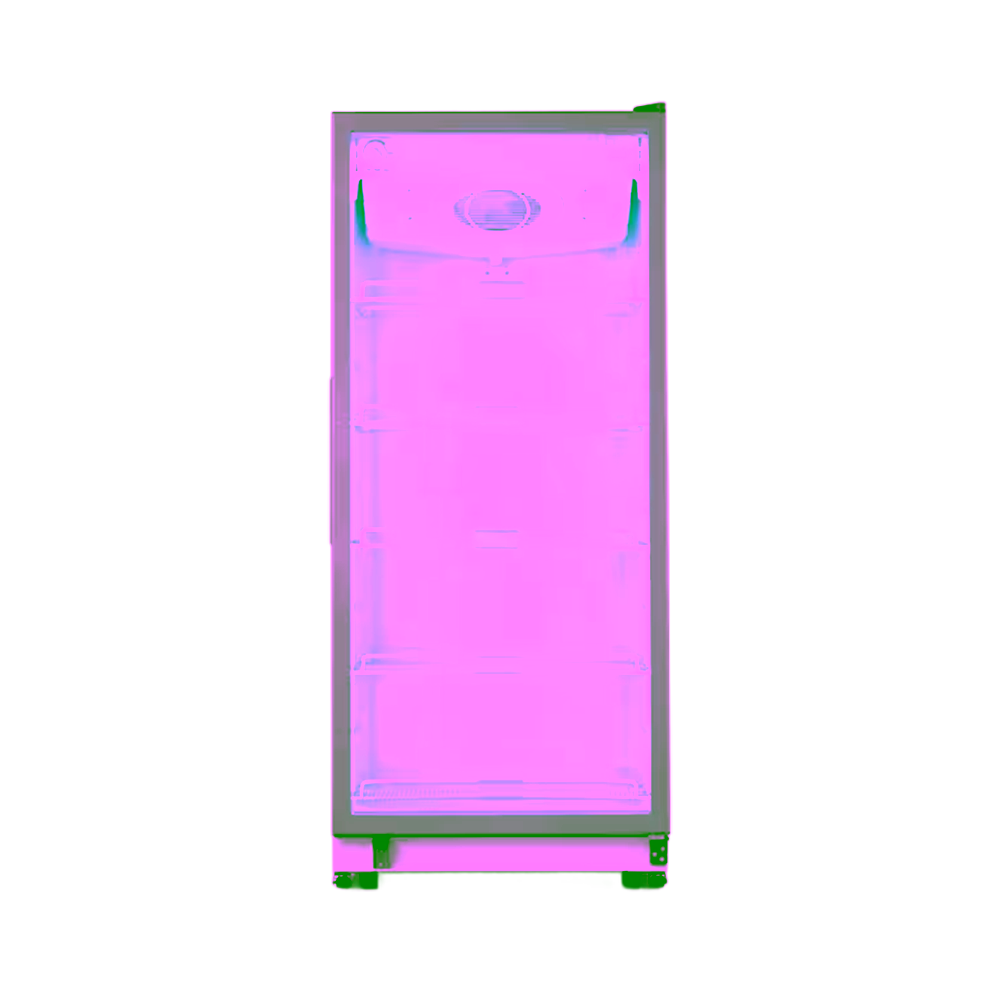 Vitrina frigorífica Indurama VFV-520 con luz LED vista frontal recta encuentra en granhogar