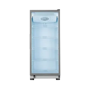 Vitrina frigorífica Indurama VFV-520 con luz LED vista frontal recta encuentra en granhogar