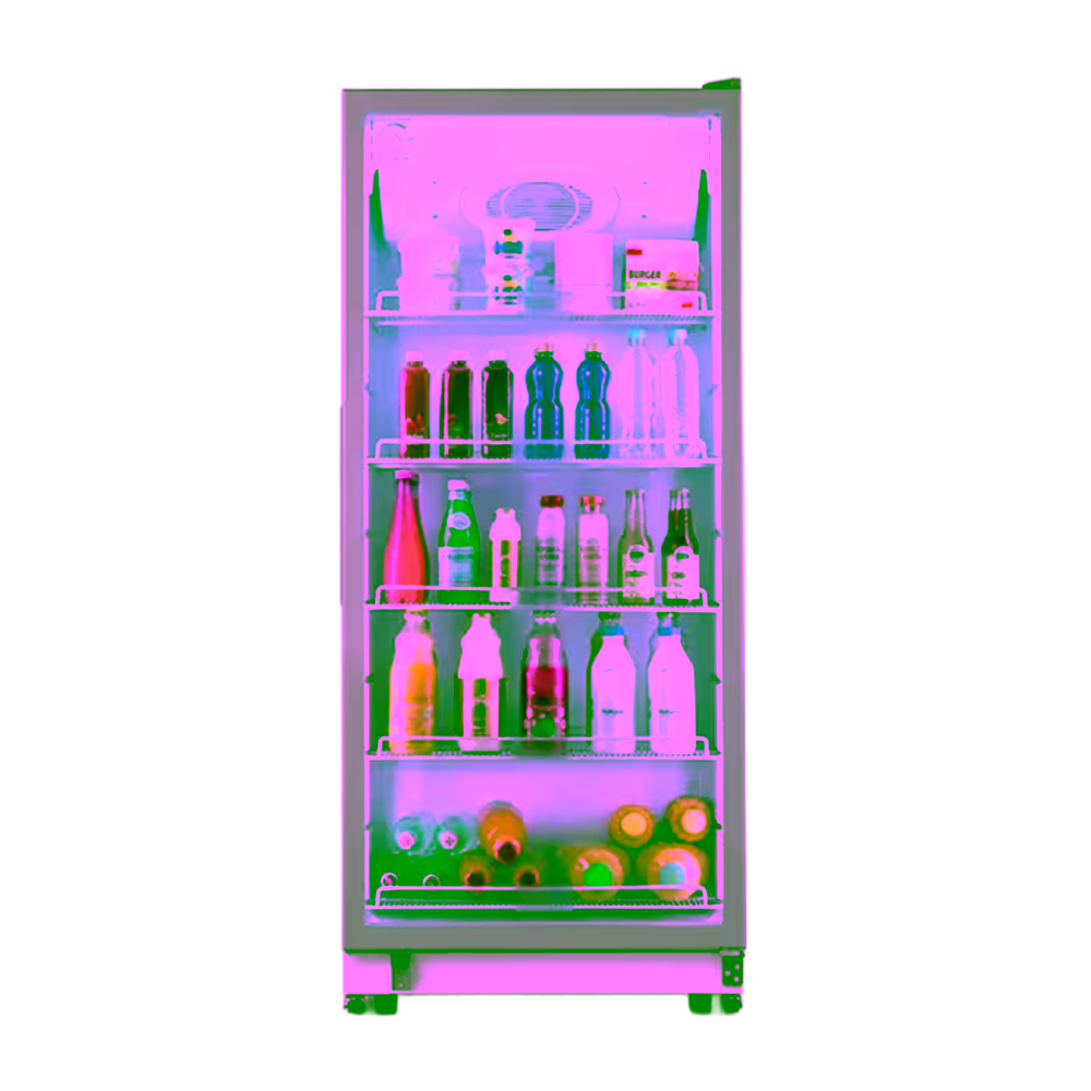 Vitrina frigorífica Indurama VFV-520 con luz LED llena de bebidas adquiere en granhogar