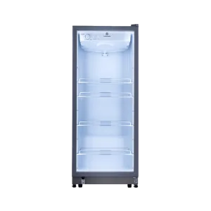 Vitrina refrigeradora vertical VFV-400 luz LED Indurama vista frontal, descúbrelo en granhogar