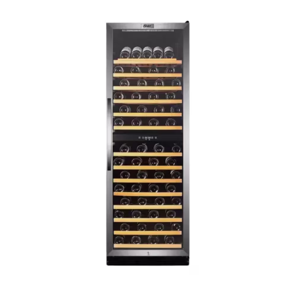 Vitrina Vinera Oster OS-WCC155SSD 428L capacidad 155 botellas vista frontal, compra online en granhogar