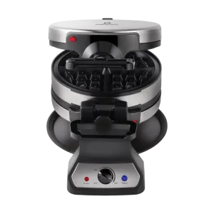 Waflera doble IWAFCR24 700W Indurama vista frontal con paneles giratorios descúbrelo en granhogar