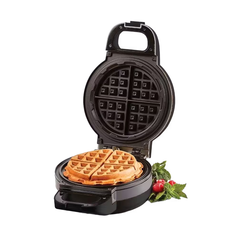 Waflera PowerXL HRW6107-LA placas antiadherentes de 1000W vista tres cuartos. Disponible en granhogar
