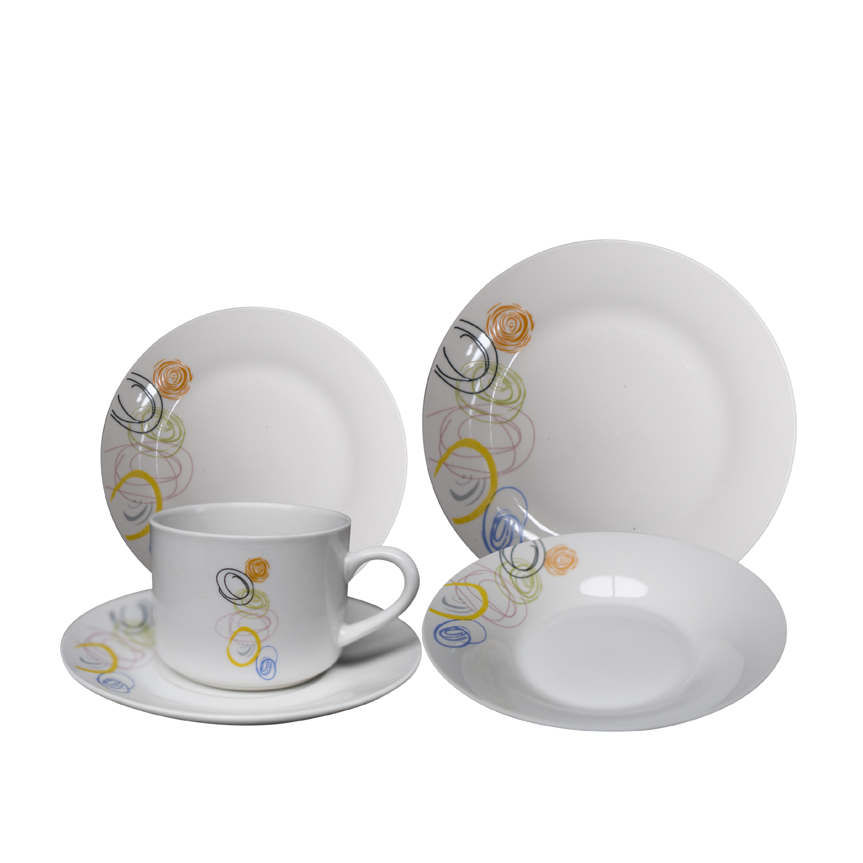 TAZA DE VIDRIO CON PLATO 6 PIEZAS | HOME LIFE