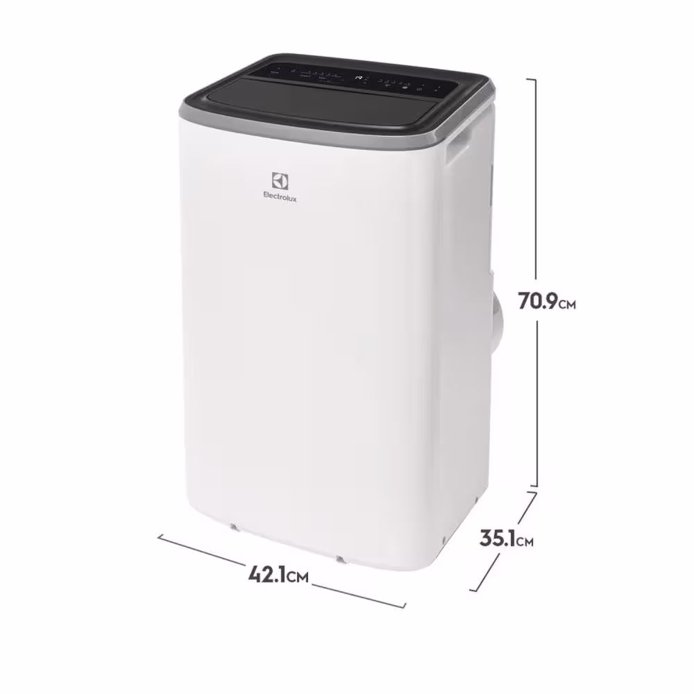 Aire acondicionado portátil Electrolux SP12F de 12.000 BTU, ideal para climatizar tus espacios con eficiencia y comodidad, fácil de mover e instalar.