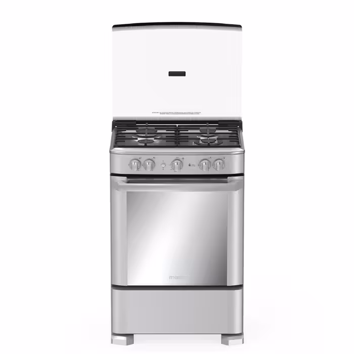 Cocina con comodidad y estilo con la Mabe EM6040FG2. 4 quemadores, diseño en inox y horno ideal para tus recetas diarias.