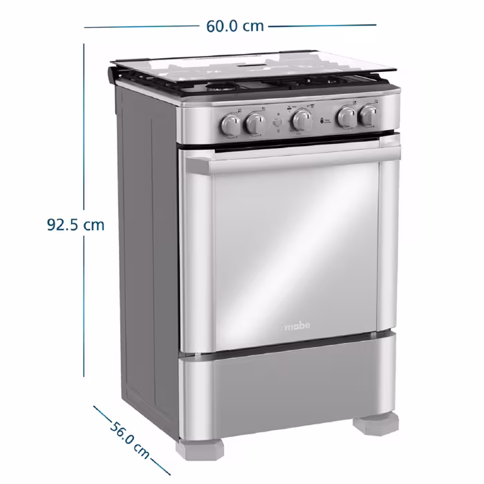 Disfruta cada receta con la cocina a gas EM6060FX3 de Mabe, compacta y elegante, perfecta para crear momentos únicos junto a quienes más amas.