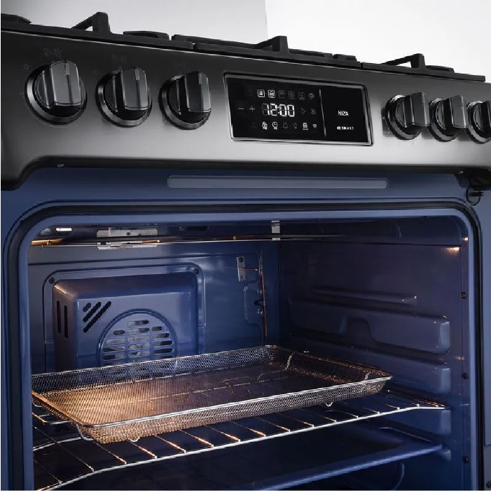 La cocina a gas Niza Smart Zafiro 30” de Indurama ofrece estilo, potencia y precisión para que disfrutes cada receta al máximo.