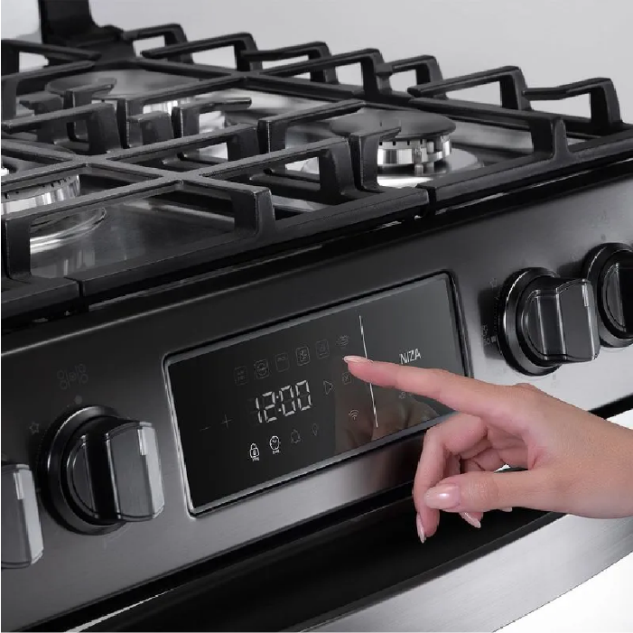 La cocina a gas Niza Smart Zafiro 30” de Indurama ofrece estilo, potencia y precisión para que disfrutes cada receta al máximo.