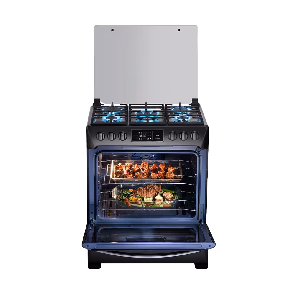 Disfruta cada receta con la Cocina a Gas Niza Zafiro de Indurama. Diseño sofisticado, cocción precisa y el toque perfecto para tu cocina.