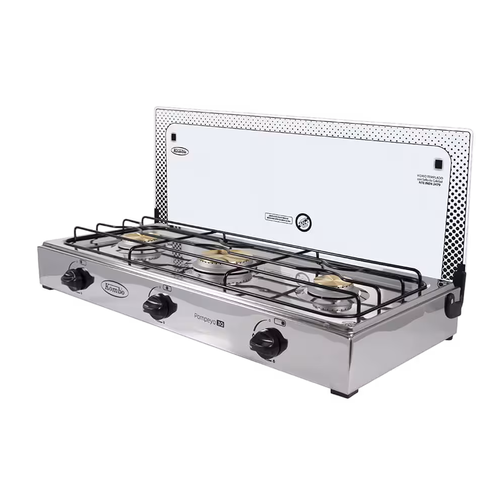 Cocineta Pompeya 3Q de Kombo, diseño compacto y funcional, perfecta para cocinar con comodidad y estilo en espacios pequeños.