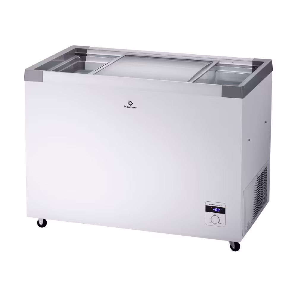 Congela y conserva tus alimentos con el CI-299IBL de Indurama. Amplio, eficiente y con práctica tapa de vidrio deslizante.