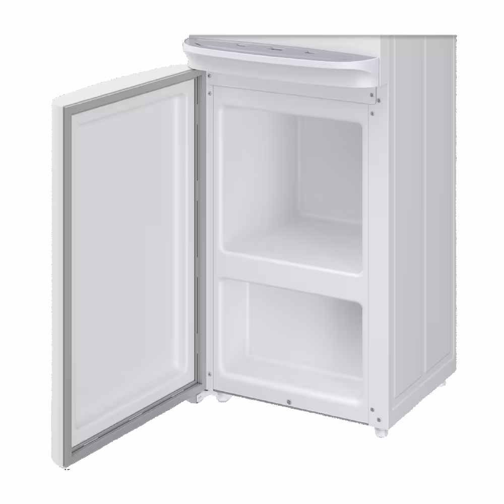 Hidrátate con comodidad con el dispensador Electrolux ES11WR. Práctico, elegante en color blanco y con botellón arriba.