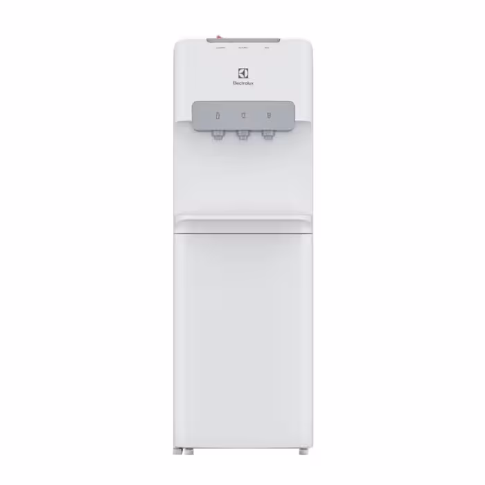Hidrátate con comodidad con el dispensador Electrolux ES11WR. Práctico, elegante en color blanco y con botellón arriba.