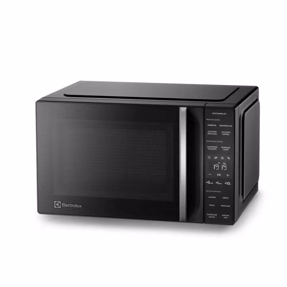 Calienta y cocina de forma práctica con el microondas Electrolux EMDY25S0MXB de 25 litros. Diseño moderno, fácil de usar y perfecto para tu cocina.
