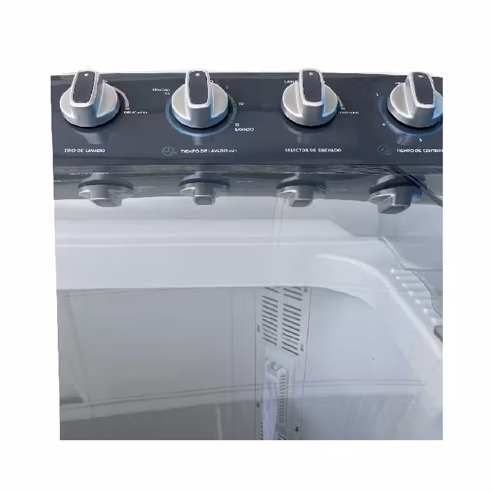 Lava y enjuaga con eficiencia gracias a su doble tina de 9kg, ideal para el hogar moderno. Ahorra tiempo y energía.