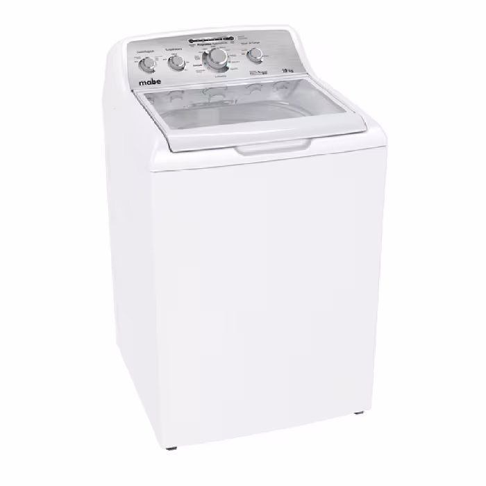 La Lavadora Automática Mabe LME79104WBAB1 19 kg ofrece gran capacidad y eficiencia, ideal para grandes cargas con resultados perfectos.
