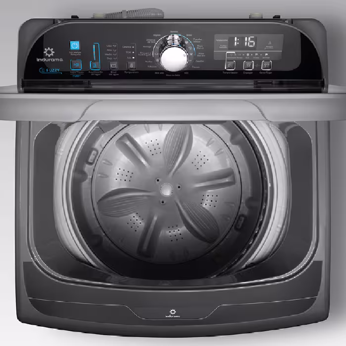 La Lavadora Indurama LRI-17DGR 17KG tiene 17 kg de capacidad, 16 programas y tecnología anti-enredo. Eficiente y duradera, ¡perfecta para tu hogar!