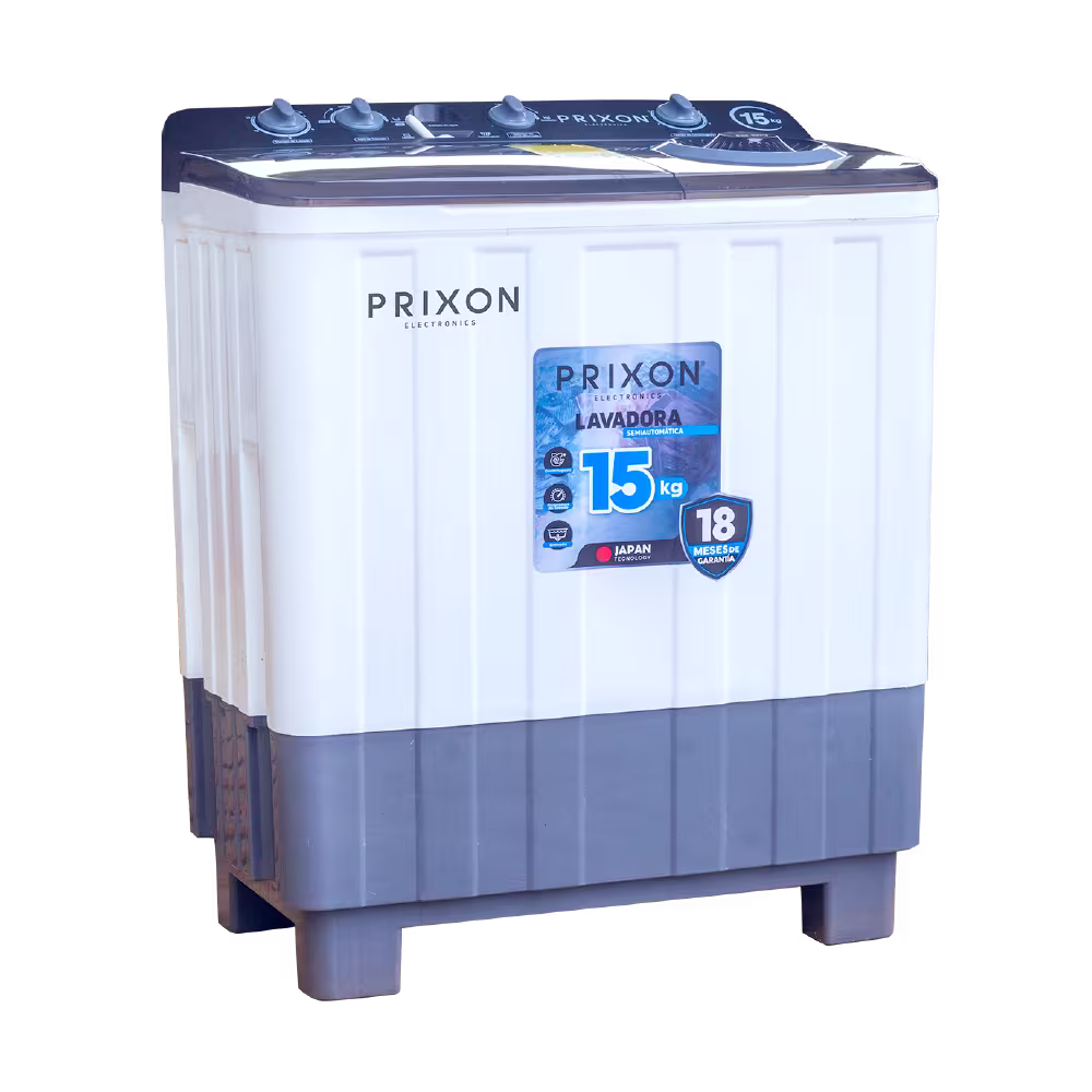 Lavadora Doble Tina Prixon 15kg 3LATO003001, ideal para familias grandes. Ofrece potencia, practicidad y un lavado confiable en cada uso.