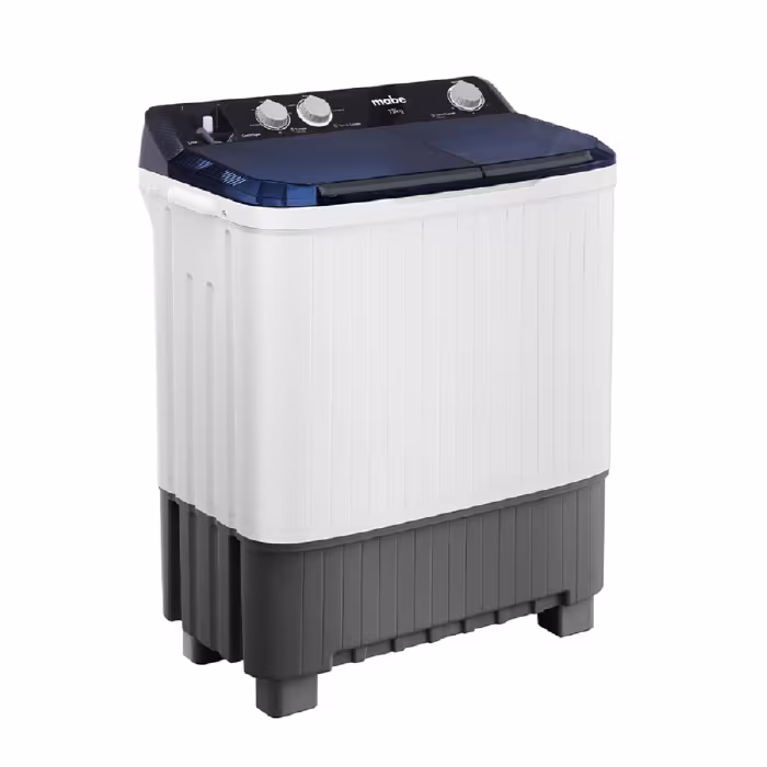 La Lavadora Doble Tina Mabe LMDX3123HBAB0 13 kg ofrece capacidad y versatilidad, ideal para cargas medianas y ahorro de tiempo.